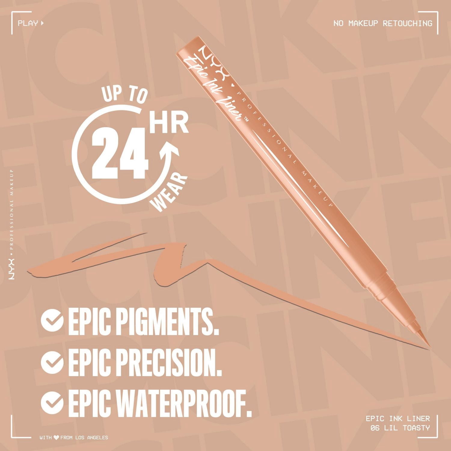 NYX Professional Makeup, Traceur liquide pour les yeux Epic Ink, Hydrofuge, Fini Mat
