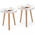 thumbnail image 1 of Gymax Ensemble de 2 Tables d'Appoint Rondes Table d'Extrémité de Canapé Table d'Accent Table de Nuit Maison, 1 of 10