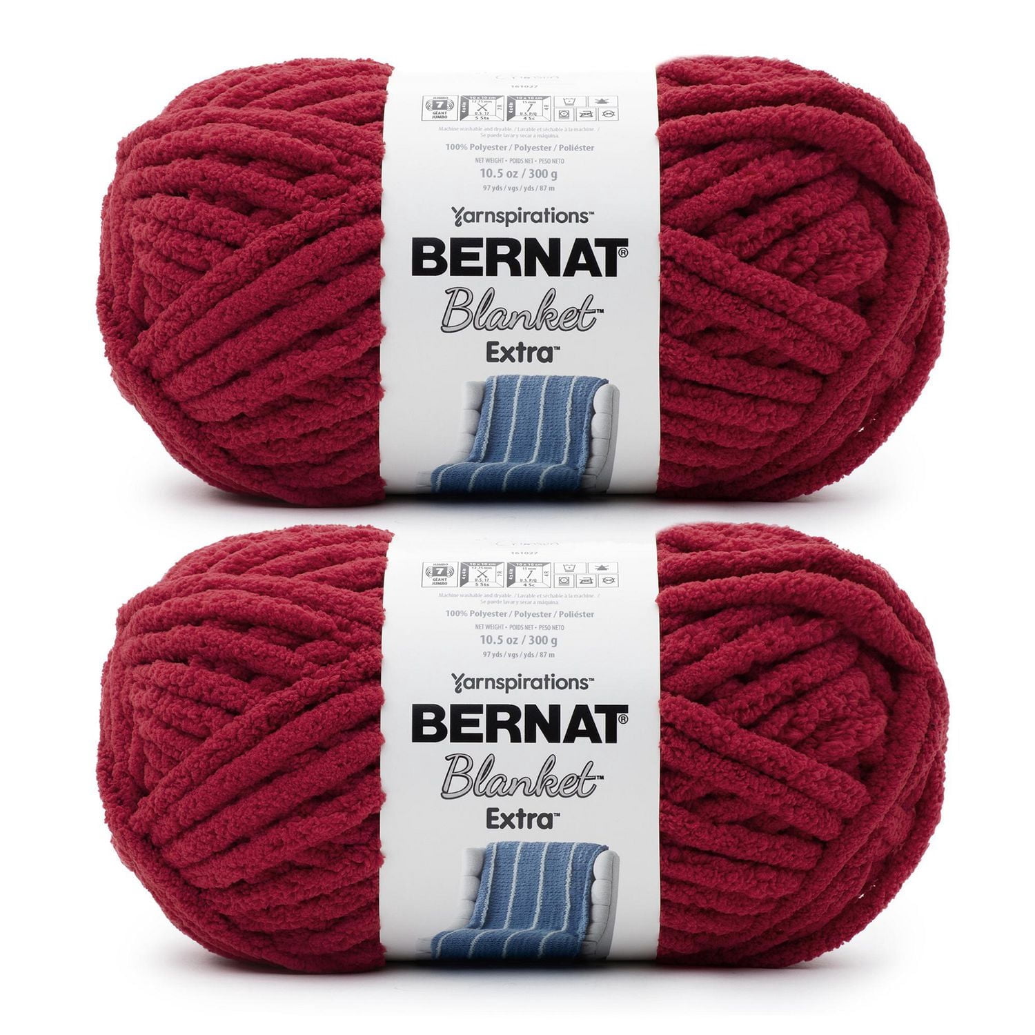Bernat® Blanket Extra™ Yarn (2 Pack), Polyester #7 Jumbo, 10.5oz/300g, 97 Yards