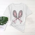 thumbnail image 2 of Plebaso T-Shirts Graphiques de Pâques pour Femmes à Manches Courtes, T-Shirts Imprimés pour Femmes, Décontractés, Amples, d'Extérieur, Hauts Basiques, 2 of 4