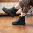 thumbnail image 3 of Bottes d'Hiver Doublées Chaudes Bottillons Courts Bottes Mode pour Femmes Mode pour Randonnée Randonneur Hiver 40 Noir, 3 of 9