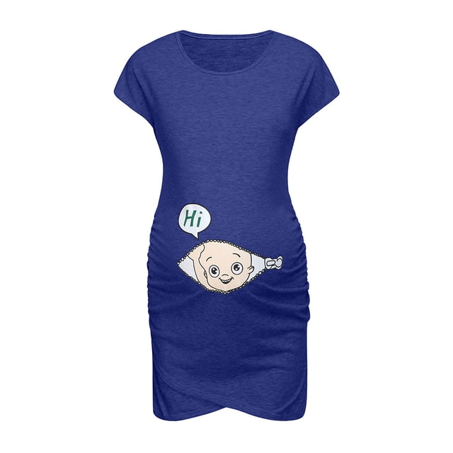 Robe de Maternité Sans Manches Femme Robe de Grossesse Sans Manches Robe à Imprimé de Lettres Allaitement