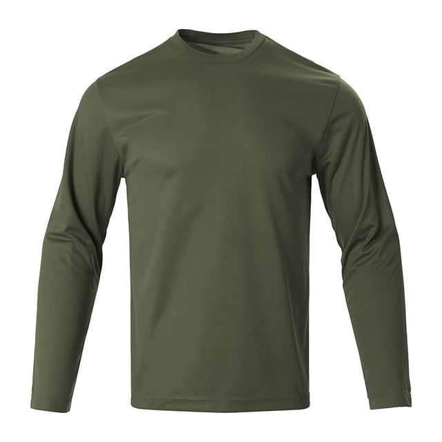 Long Sleeve Shirt Men Compression Fit Quick Drying Tees Solid Color Crewneck Pullover Tops ,Sizes S-3XL