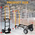 thumbnail image 4 of AKDSteel 4-Wheel Convertible Hand Truck, 2-In-1 Platform Dolly With Solid Tires, Switches Between 2-Wheel Dolly Cart And 4-Wheel Push Cart For Moving In Warehouse, Garden Or Grocery, 4 of 7