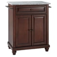 thumbnail image 1 of Pemberly Row Gray Granite Top Portable Kitchen Island in Mahogany, 1 of 7