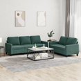 thumbnail image 1 of vidaXL 2 Piece Sofa Set with Cushions Dark Green Velvet, 1 of 4