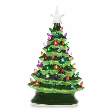 Rbaofujie Christmas Tree Decorations Ceramic Christmas Tree Christmas Tree LED Decoration Ceramic Desktop Christmas Decoration Christmas Tree Ornaments
