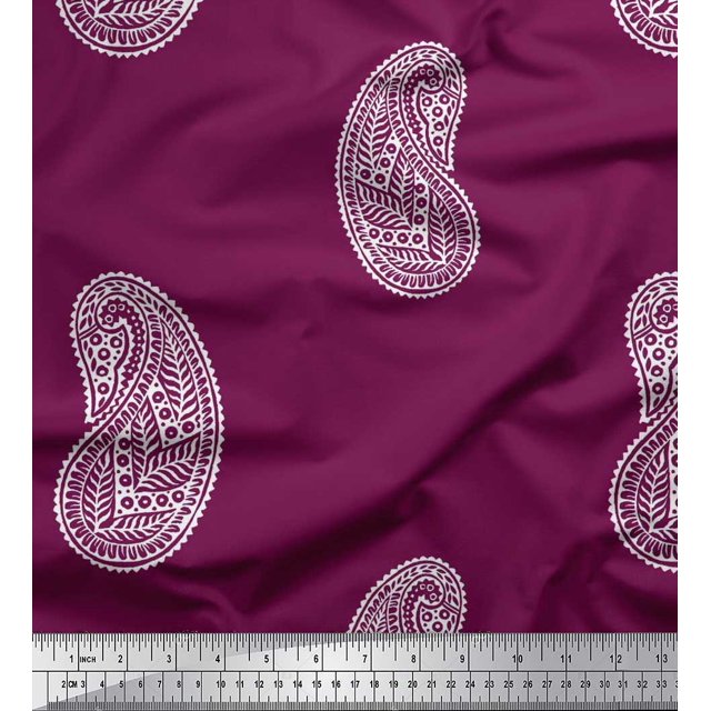 Soimoi Rayon Fabric Paisley Block Fabric Prints by Yard 56 Inch Wide