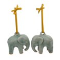 thumbnail image 4 of NOVICA Celadon Ceramic Handing Holiday Ornaments, Light Blue Elephant' (Pair), 4 of 9