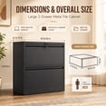 thumbnail image 2 of Riflevault 2-Drawer Metal Lateral File Cabinet with Lock, Black Steel Filing Cabinet for Letter/Legal Documents, Anti-Tip Design, Home Office Storage (Net Weight: 48 lbs), 2 of 8