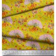 thumbnail image 2 of Soimoi Modal Satin Fabric Tree,Floral & Deer Animal Print Fabric by Yard 42 Inch Wide, 2 of 3