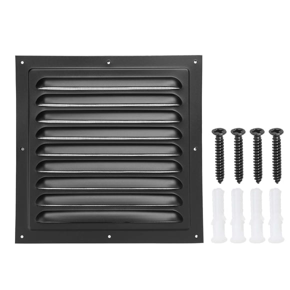 Uxcell 8"x8" Aluminum Gable Vent Exterior Wall Outlet Vent HVAC Air Grille Black
