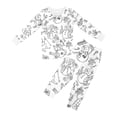 thumbnail image 1 of MIASHUI Ensemble de Pyjama Peint à la Main pour Garçon Fille Mignon Drôle Dessin Animé, Blanc, 4-5 Ans, 1 of 2