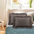 thumbnail image 1 of PiccoCasa 2 Pcs 100% Cotton Ruffled Pillowcases Soft with Envelope Beaver Queen, 1 of 7