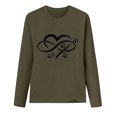 thumbnail image 3 of Besolor Tuniques Automne Printemps pour Femmes 2024 Imprimé Cœur Col Rond Manches Longues Chemises Décontractées Amples Blouse Tee, 3 of 3