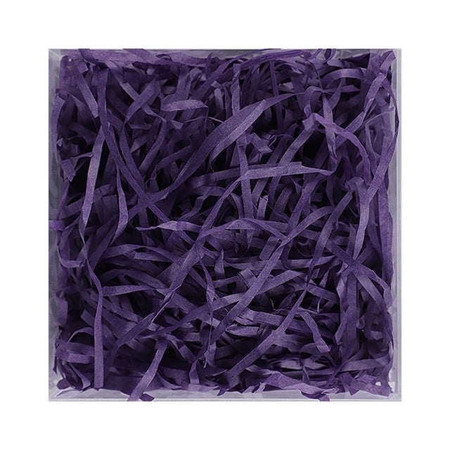 Relayinert 1 Pack Lafite Paper Raffia Filler Colorful Shredded Box Packaging Decoration Practical Wedding Party Easter New Year Deep Purple