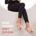 thumbnail image 2 of Women's Fuzzy Slippers Cross Band Memory Foam House Slippers Open Toe, 2 of 6