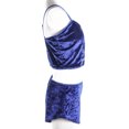 thumbnail image 4 of Women 2PCS Lingerie Set Slim Solid Sling Crop Top Short Elastic Band Pants, 4 of 9