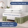 thumbnail image 2 of Wrap Around Dust Ruffle Bed Skirt - Sage Green - for Twin Size Beds with 21 Inch Drop - Elastic Strap - Adjustable Pleated Bedskirt with Brushed Fabric and Wrinkle Free - for Women Men Kids & Teens, 2 of 5