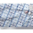 thumbnail image 2 of Soimoi Blue Poly Georgette Fabric Geometric Tie-Dye Decor Fabric Printed Yard 52 Inch Wide, 2 of 4