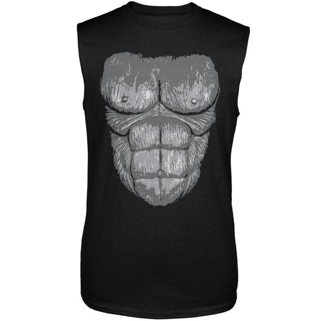 Gorilla Complet Costume Noir Adulte Chandail Sans Manches