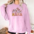 thumbnail image 4 of Culottes pour Femmes Femmes Manches Longues Chandails Maman Col Rond Chandail Ample Léger Blouse Hauts m Rose, 4 of 7