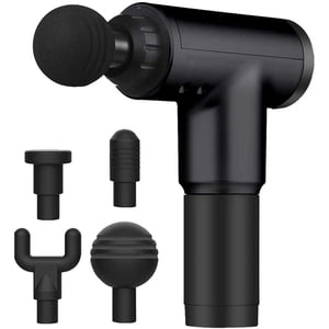 6 Gun de massage de vitesse, masseur de tissu profond rechargeable à main, masseurs musculaires portables 4 Têtes de massage pour soulager la douleur musculaire Stiffness douleur, thérapie tissulaire profonde