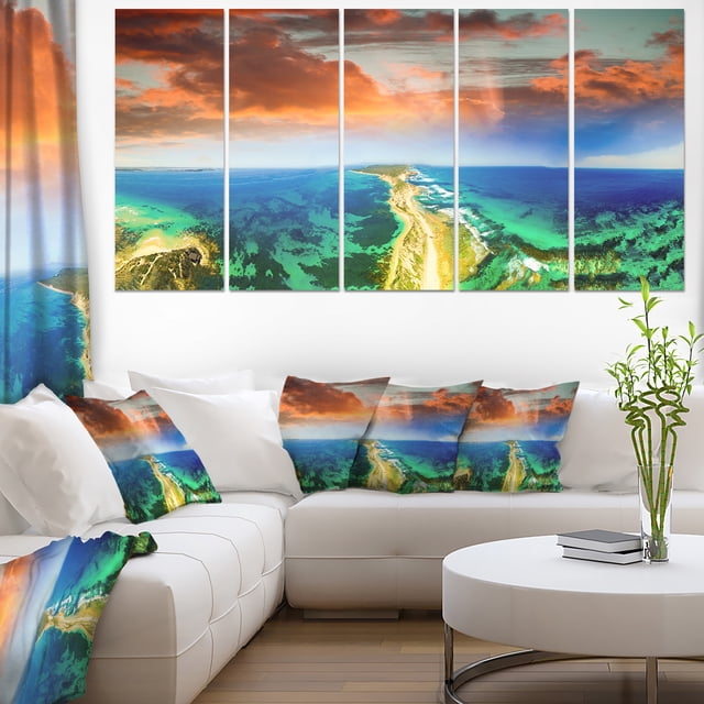 Green Fort Nepean Road from Helicopter - Landscape Canvas Art Print