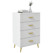 HOMCOM Bedroom Chest of Drawers, 4-Drawer Dresser with Aluminium Legs
