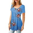 thumbnail image 1 of QJUHUNG T-Shirts Amples à Manches Courtes pour Femmes Blouse Décontractée d'Été pour Dames, 1 of 4