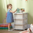 thumbnail image 2 of Qaba 3 Tier Kids Toy Organizer with 3 Plastic Storage Bins, Cream White, 2 of 10