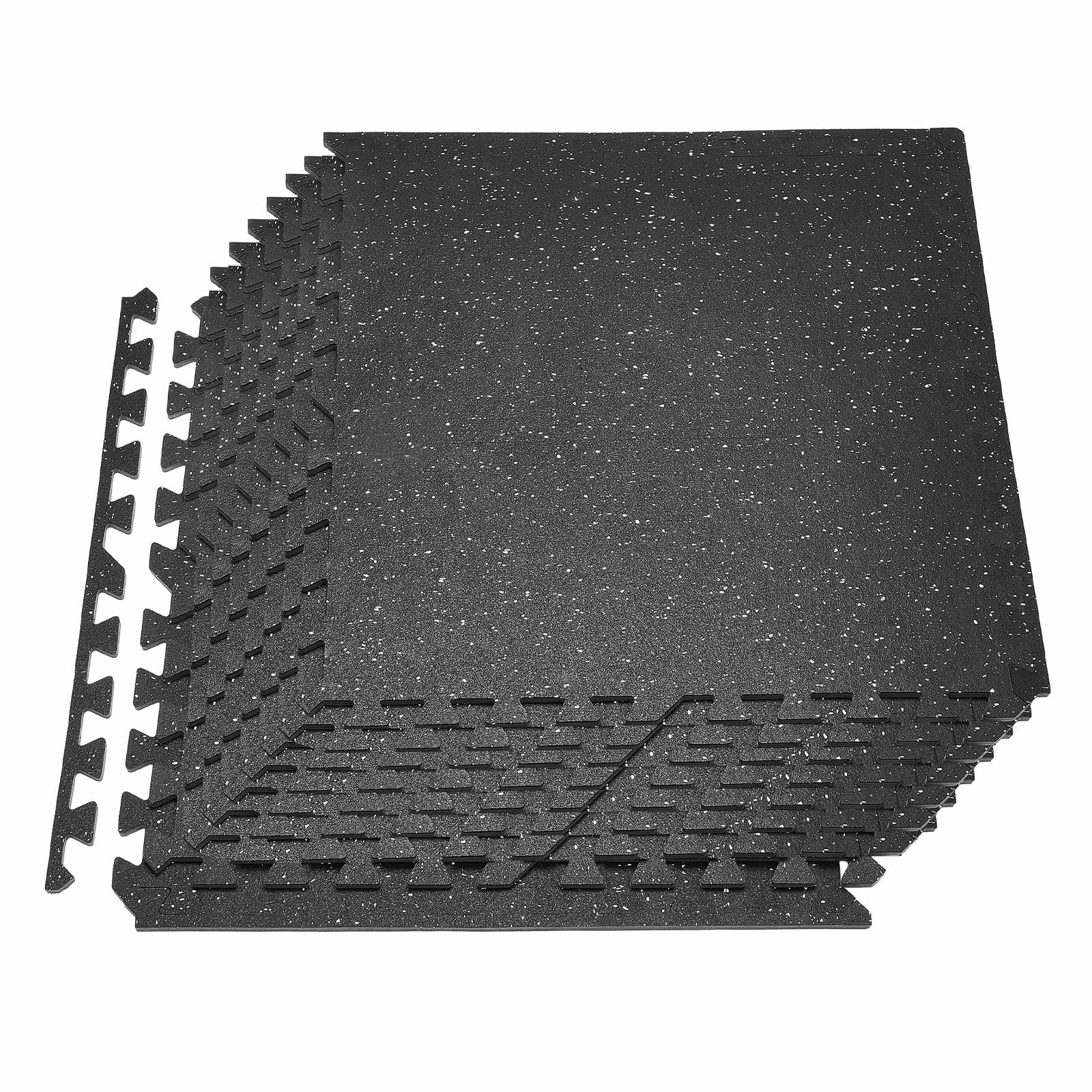 VEVOR Puzzle Exercise Mat, 12 PCS Fitness Equipment Mats, 24 x 24 x 0.4 in, High-Density EVA Foam Mats Set, Interlocking Rubber Soft Tiles
