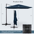 thumbnail image 3 of Costway Parasol Suspendu Déporté Carré de 9,5 Pi pour Patio, 2 Niveaux, Rotation 360°, Extérieur, Bleu Marine, 3 of 10