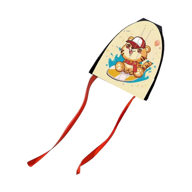 Thumb Eject Kite Stringless Beach Kite Cartoon Portable Lightweight Gift Novelty tiger