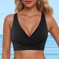 thumbnail image 2 of Women's Tankini Swimwear Set Full Coverage Bikini Top Underwire Support Lace Up Design Push Up Crop Bathing Suit for Summer, 2 of 4