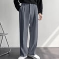 thumbnail image 1 of Weiqiqre Work Pants for Men Suit Pants Personality Design Solid Color Straight Premium Casual Pants Simple Trousers, 1 of 5
