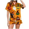 thumbnail image 1 of Kcodviy Pyjama Décontracté d'Halloween Imprimé pour Femmes Ensemble de Pyjama pour Femmes Ensemble Pyjama et Short Ensemble de Pyjama pour Femmes Pyjama pour Ados Ensemble Satin Pyjama Bedhead, 1 of 6