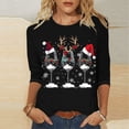 thumbnail image 4 of Amzcrzy Hauts pour Femmes T-Shirts Graphiques de Noël pour Femmes Mode Xmas Col Rond Manches 3/4 Hauts pour Femmes Décontractés Confortables Hauts d'Automne pour Femmes, 4 of 7