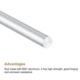 thumbnail image 3 of Unique Bargains Round Solid Aluminum Rod 6mm Dia.250mm Length Lathe Bar Stock for DIY Craft 4pcs, 3 of 5