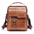 thumbnail image 1 of WEIXIER Men's Crossbody Bag Leather Small Business Shoulder Handbag for IPad 9.7", Light Brown, 1 of 5