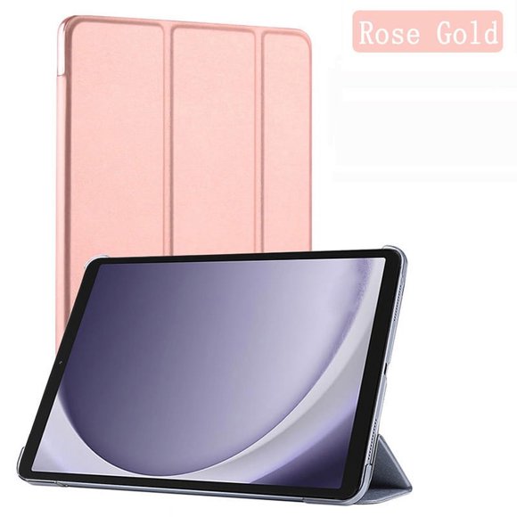 For Samsung Galaxy Tab A9 8.7 2023 SM-X110 SM-X115 SM-X117 X110 X115 X117 Magnetic Stand Tablet Case Leather Flip Smart Cover Rose Gold
