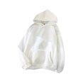 thumbnail image 1 of Innerwin Hoodies Fleece Women Sweatshirt Sport Solid Color Loose Fit Hooded Tops White M, 1 of 2