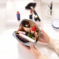 thumbnail image 4 of Women Cosmetic Bag Letters Embroidered Smooth Zipper Good Touch Velvet Korean Style Makeup Organizer Beauty Case for Home, 4 of 10