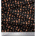 thumbnail image 2 of Soimoi Black Poly Georgette Fabric Santa Cap & Tree Christmas Fabric Prints By Yard 42 Inch Wide, 2 of 3