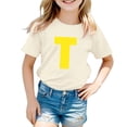 thumbnail image 1 of TZEWGL Chemise Mignonne pour Enfant Imprimé Lettre Manches Courtes Col Rond pour Nouveau-Nés Taille 5-6T, 1 of 4
