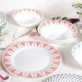 thumbnail image 2 of Ultra By Gibson Piper Point 12 Piece Double Bowl Dinnerware Set, Red, Opal Glass, 2 of 5