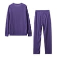 thumbnail image 5 of hotojiny Ensemble Détente pour Femmes 2 Pcs Tenues Doux Confortable Manches Longues Col Ras du Cou Hauts de Pyjama et Pantalons Vêtements de Nuit Survêtements, 5 of 5