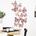 thumbnail image 3 of TIMIFIS Décoration Maison 12 Pcs Autocollant Mural Papillon Creux Texture Métal 3D DecorFall, 3 of 6
