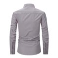 thumbnail image 4 of Chemise à Manches Longues pour Hommes Homme Décontractée Col Rabattu Chandail à Boutons Manches Longues Mode Décontractée Lin Semblable au Coton Chemises à Manches Longues pour Hommes, 4 of 4