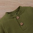 thumbnail image 4 of Baby Clothes Set Ribbing  Neck Long Sleeve Elastic and Loose Bow-knot Belt Trousers, 4 of 9